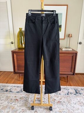 PAIGE Black Wide-Leg High-Rise Jeans